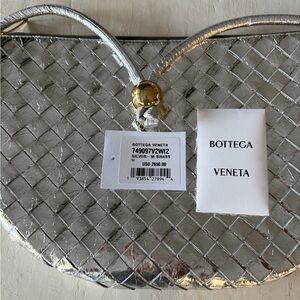 Bottega Veneta Silver Woven Clutch
